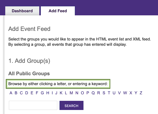 group add feed form