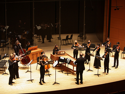 Musicians performing onstage