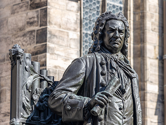 A statue of the composer Bach