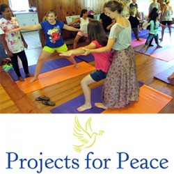 2015 winner Maria Massucco practices yoga with campers