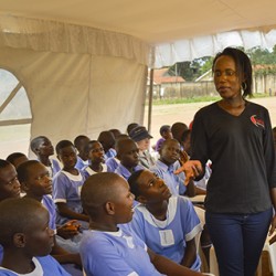 Image of adolescent school girls and teacher