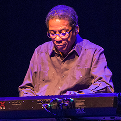 Image of Herbie Hancock at the keyboard