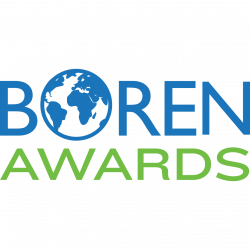Boren Awards text logo, featuring a globe for the "O" in "Boren"