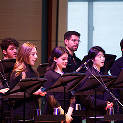 Singers performing onstage