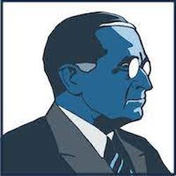 Black and grey with Blue face silhouette of President Truman