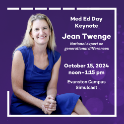 Headshot of Jean Twenge on a purple background with event information.