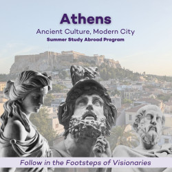 Flyer for Athens Summer program: Follow in the footsteps of visionaries