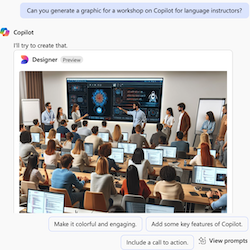 
								Screenshot of Copilot generating an image of a classroom