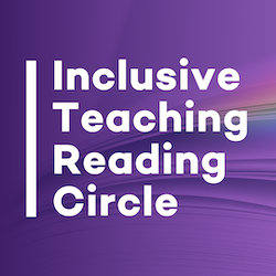 inclusive teaching reading circle text on background image of a book