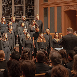 Stephen Alltop conducting the Alice Millar Chapel Choir