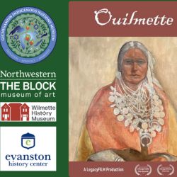 Banner using "Archange Chevalier Ouilmette" painting by George Lusk.