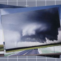 Images of storms on a gridded mat
