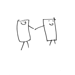boxes holding hands