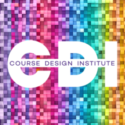 CDI in white text with a rainbow colored background of small, colorful blocks.
